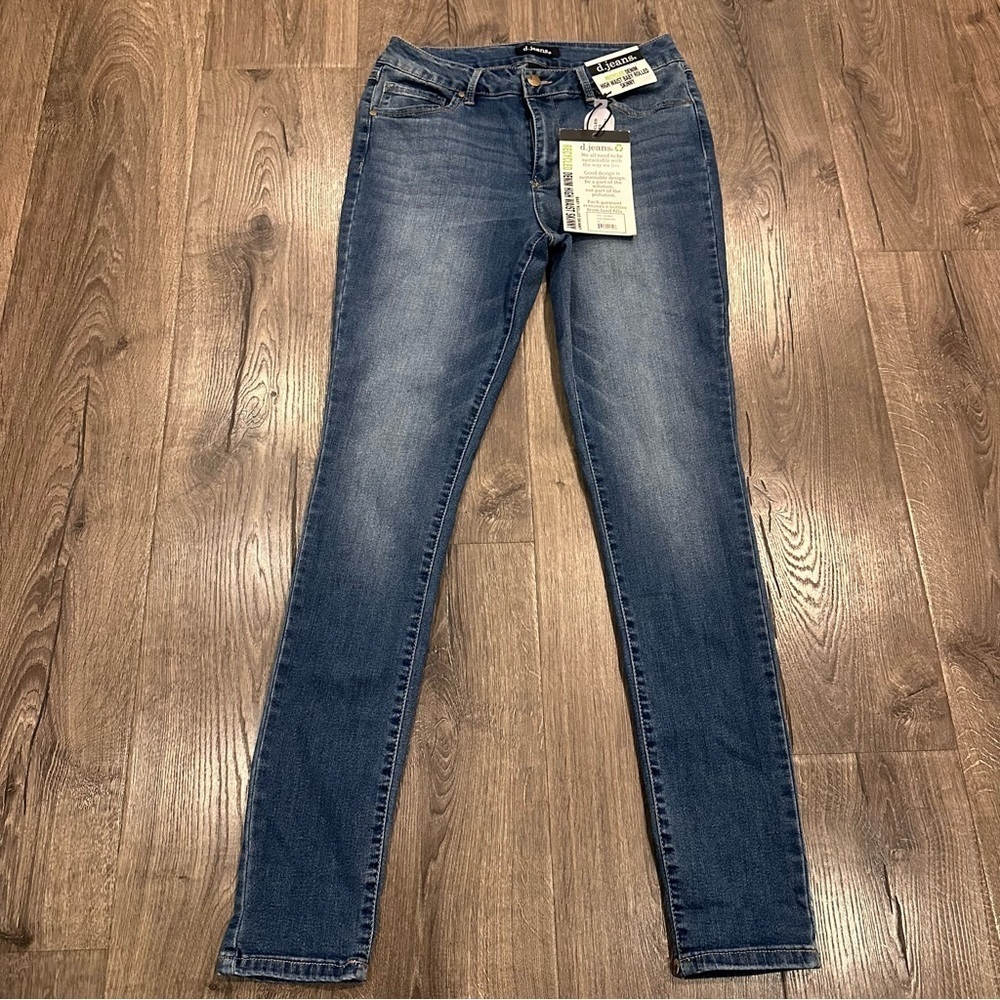 New D. Jeans High Waist Baby Rolled Skinny Jeans 8 Stretch Medium Wash Safira - Picture 7 of 10